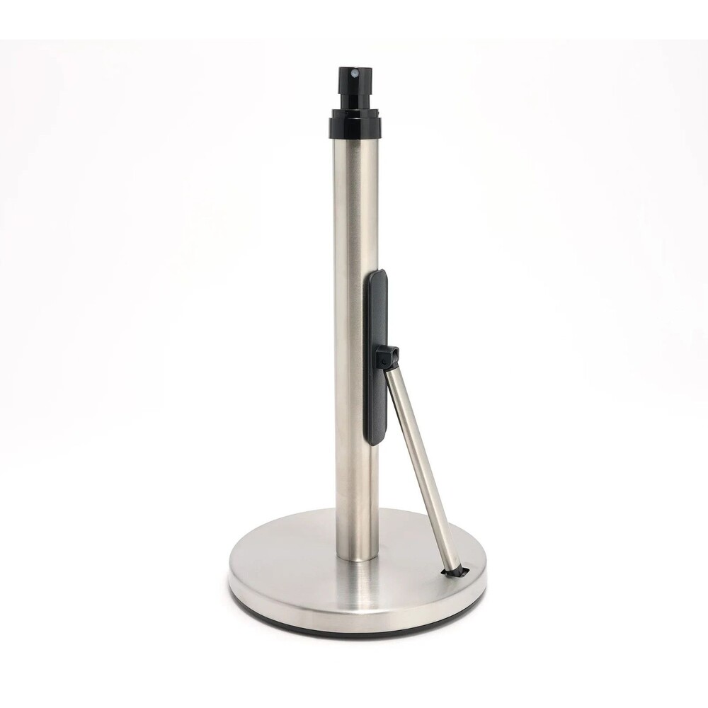 Cella Paper Towel Holder Dispenser w/ Integrated Spray Bottle - Silver